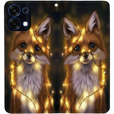 Чохол-книжка BoxFace для Oppo A6 Pro Лисичка в Гірляндах