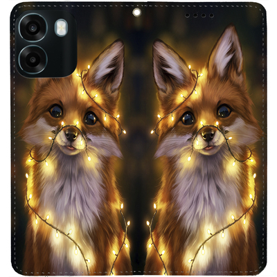 Чохол-книжка BoxFace для Oppo A6 Лисичка в Гірляндах