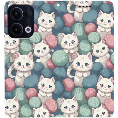 Чохол-книжка BoxFace для Oppo Reno 13 5G Котики Клубочки