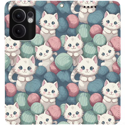 Чохол-книжка BoxFace для Oppo Reno 13 FS 5G Котики Клубочки