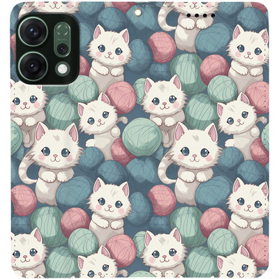 Чохол-книжка BoxFace для Oppo Reno 14 5G Котики Клубочки