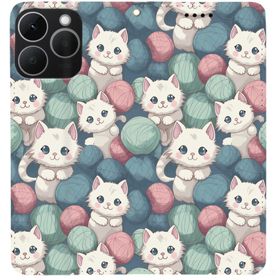 Чохол-книжка BoxFace для Oukitel C50 Котики Клубочки