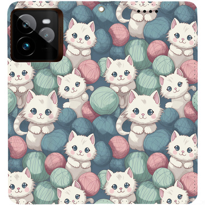 Чохол-книжка BoxFace для Realme GT 7 Pro Котики Клубочки