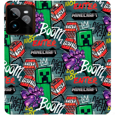 Чохол-книжка BoxFace для Realme GT 7 Pro Minecraft Creeper Boom