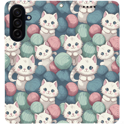 Чохол-книжка BoxFace для Samsung Galaxy A17 (A175) Котики Клубочки