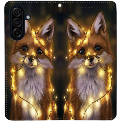 Чохол-книжка BoxFace для Samsung Galaxy A17 (A175) Лисичка в Гірляндах