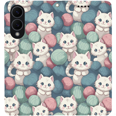 Чохол-книжка BoxFace для Samsung Galaxy S25 Edge (S937) Котики Клубочки