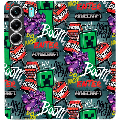 Чохол-книжка BoxFace для Tecno Camon 40 Minecraft Creeper Boom