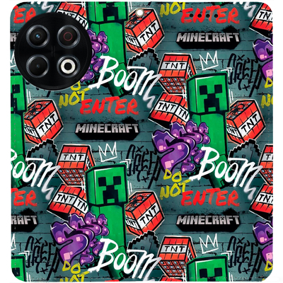 Чохол-книжка BoxFace для Tecno Spark 30 Pro 4G Minecraft Creeper Boom