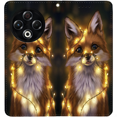 Чохол-книжка BoxFace для Tecno Spark 30 4G Лисичка в Гірляндах