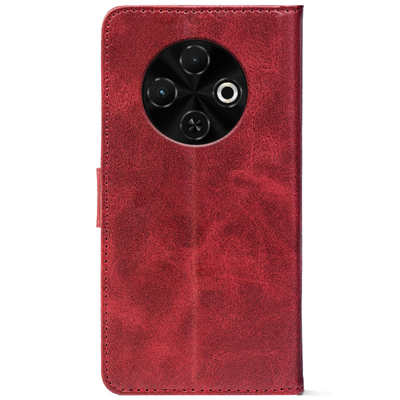 Чохол-книжка Crazy Horse Clasic для Tecno Spark 30C Red Wine (Front)