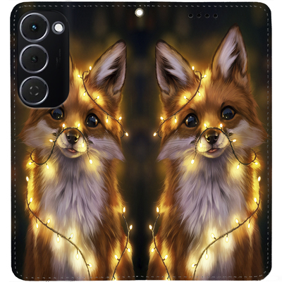 Чохол-книжка BoxFace для Tecno Spark 40 Pro Plus Лисичка в Гірляндах