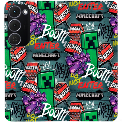 Чохол-книжка BoxFace для Tecno Spark 40 Pro Plus Minecraft Creeper Boom