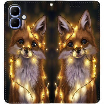 Чохол-книжка BoxFace для Tecno Spark Go 2 Лисичка в Гірляндах