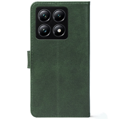 Чохол-книжка Crazy Horse Clasic для Xiaomi 14T Pro Dark Green (Front)