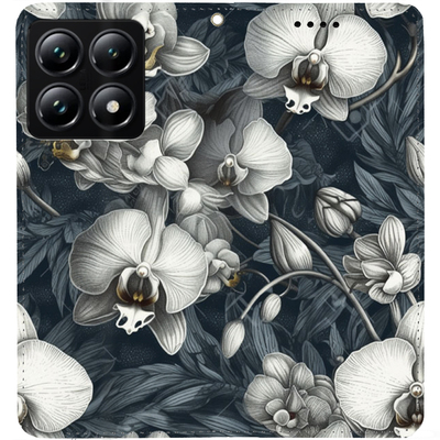 Чохол-книжка BoxFace для Xiaomi 14T Pro Білі орхідеї