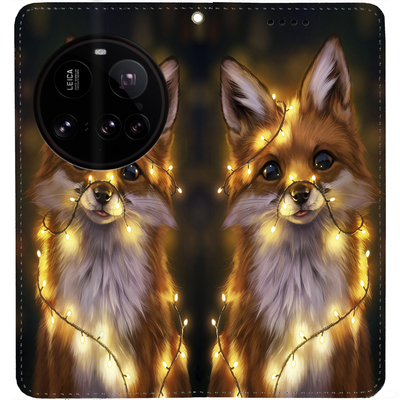 Чохол-книжка BoxFace для Xiaomi 15 Ultra Лисичка в Гірляндах