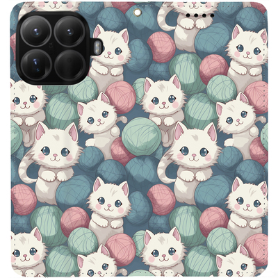 Чохол-книжка BoxFace для Xiaomi 15T Pro Котики Клубочки