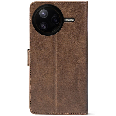 Чохол-книжка Crazy Horse Clasic для Poco F7 Pro Brown (Front)