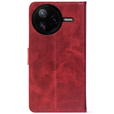 Чохол-книжка Crazy Horse Clasic для Poco F7 Pro Red Wine (Front)