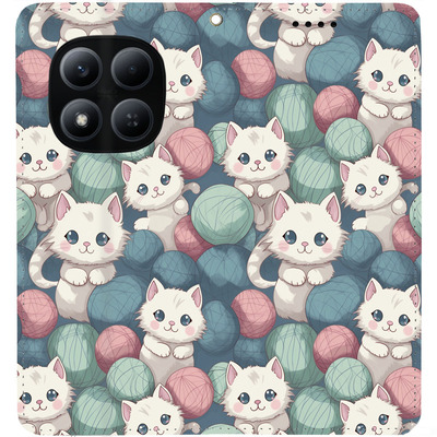 Чохол-книжка BoxFace для Xiaomi Redmi Note 15 Pro Котики Клубочки