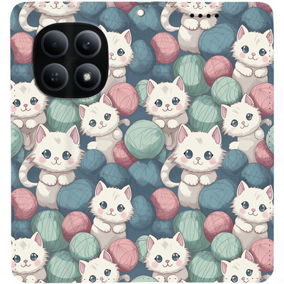 Чохол-книжка BoxFace для Xiaomi Redmi Note 15 5G Котики Клубочки