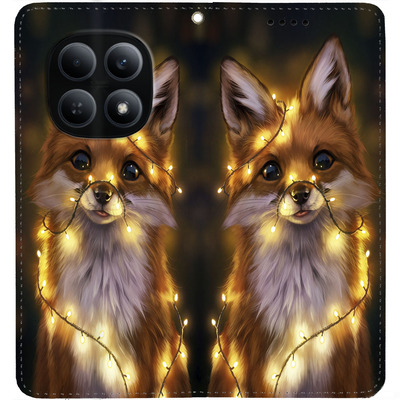 Чохол-книжка BoxFace для Xiaomi Redmi Note 15 5G Лисичка в Гірляндах