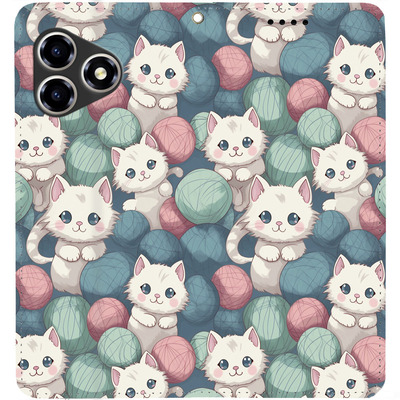 Чохол-книжка BoxFace для ZTE Blade A36 Котики Клубочки