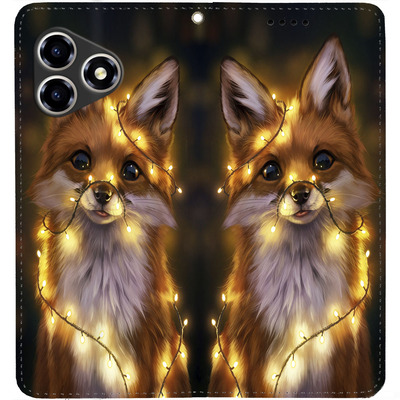 Чохол-книжка BoxFace для ZTE Blade A36 Лисичка в Гірляндах