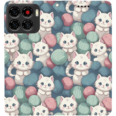 Чохол-книжка BoxFace для ZTE Blade A56 Котики Клубочки