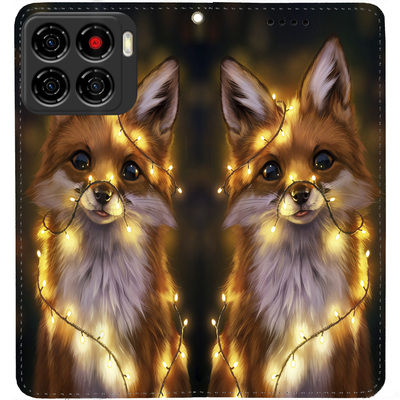 Чохол-книжка BoxFace для ZTE Blade A56 Лисичка в Гірляндах