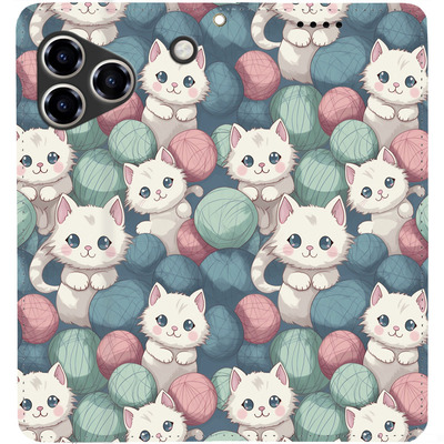 Чохол-книжка BoxFace для ZTE Blade A76 4G Котики Клубочки