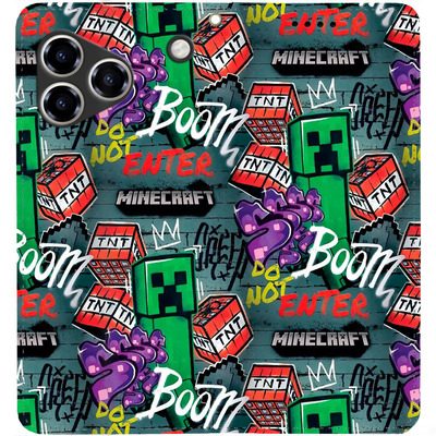 Чохол-книжка BoxFace для ZTE Blade A76 4G Minecraft Creeper Boom