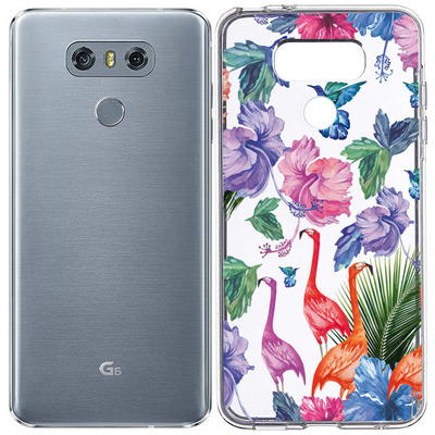 Чехол прозрачный U-Print LG G6 Фламинго