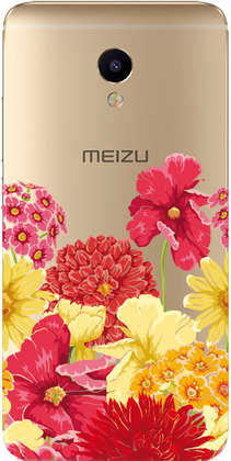 Чехол прозрачный U-Print 3D Meizu M3e Floral Pattern