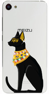 Чехол U-Print Meizu U10 Египетская кошка со стразами