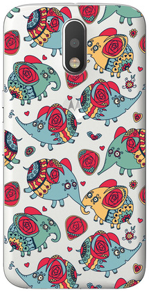 Чехол прозрачный U-Print 3D Motorola Moto G4 / G4 Plus Cheerful Elephants