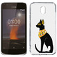 Чехол прозрачный U-Print Nokia 1 Egipet Cat со стразами