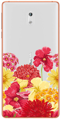 Чехол прозрачный U-Print 3D Nokia 3 Floral Pattern