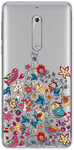 Чехол прозрачный U-Print 3D Nokia 5 Floral Birds