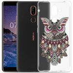 Чехол прозрачный U-Print Nokia 7 Plus Сова со стразами