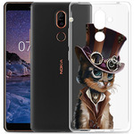 Чехол прозрачный U-Print Nokia 7 Plus Steampunk Cat