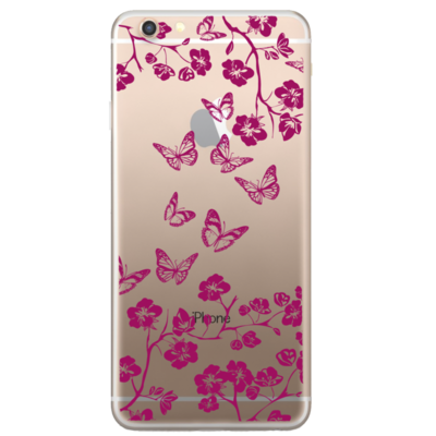 Чехол прозрачный U-Print 3D Apple iPhone 6 Plus Twig Butterfly