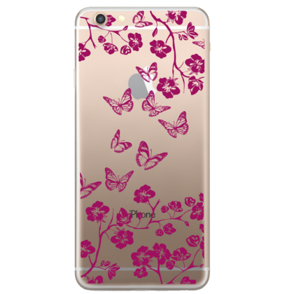 Чехол прозрачный U-Print 3D Apple iPhone 6 Twig Butterfly
