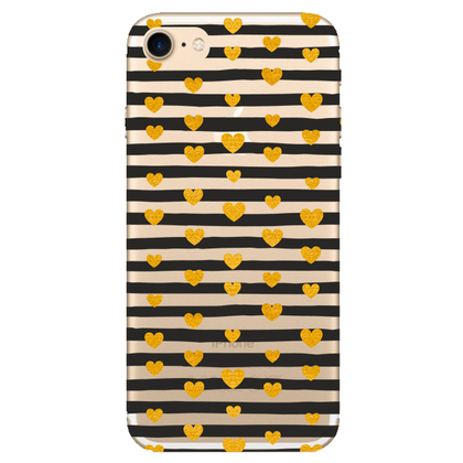 Чехол прозрачный U-Print 3D Apple iPhone 7/8 Gold Hearts
