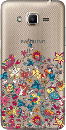 Чехол прозрачный U-Print 3D Samsung Galaxy J2 Prime G532F Floral Birds