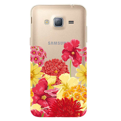 Чехол прозрачный U-Print 3D Samsung J320 Galaxy J3 2016 Floral Pattern