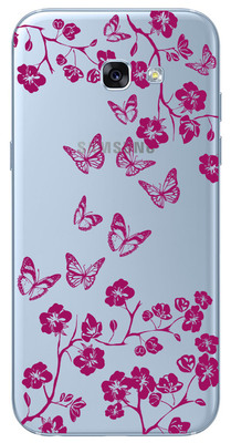 Чехол прозрачный U-Print 3D Samsung A320 Galaxy A3 2017 Twig Butterfly