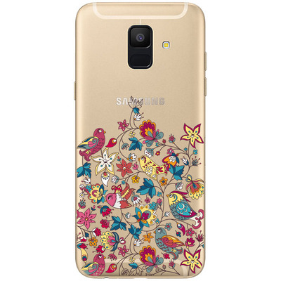 Чехол прозрачный U-Print 3D Samsung A600 Galaxy A6 2018 Floral Birds