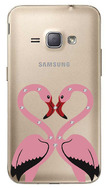 Чехол U-Print Samsung Galaxy J1 J120H Фламинго со стразами